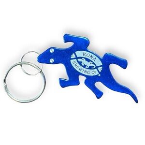Kona Brewing Blue Gecko Metal Bottle Opener Keychain Lizard‎ Unisex Men Women